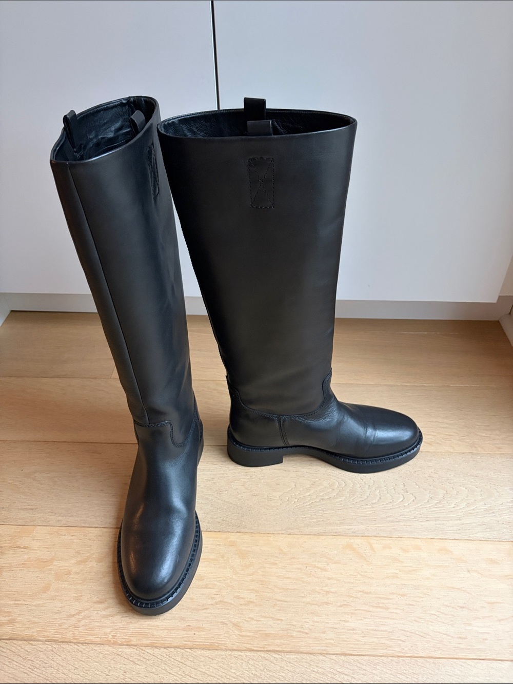 H&M black leather riding boots 40 9 brand new Zara